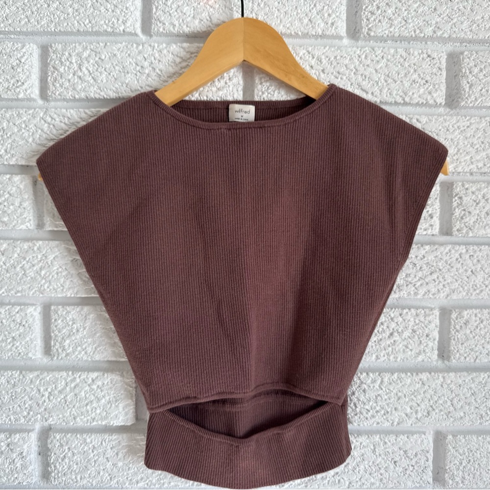 Wilfred Chocolate Brown Crop Top - Picture 1 of 2